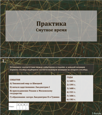 Тема 8. Практика. Смута