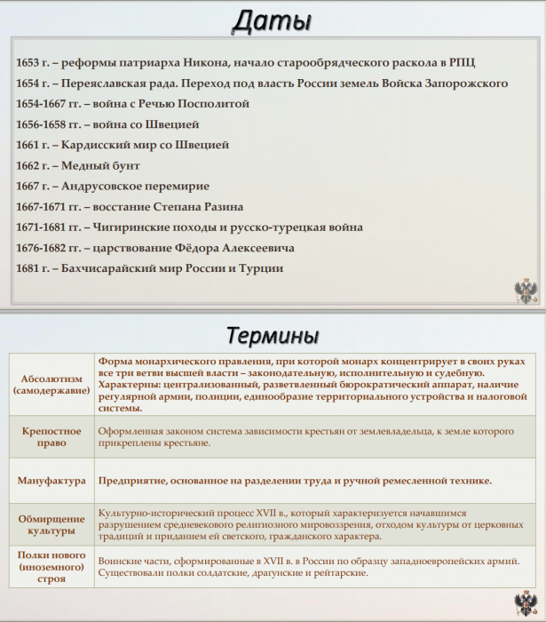 Тема 9. Практика. Первые Романовы