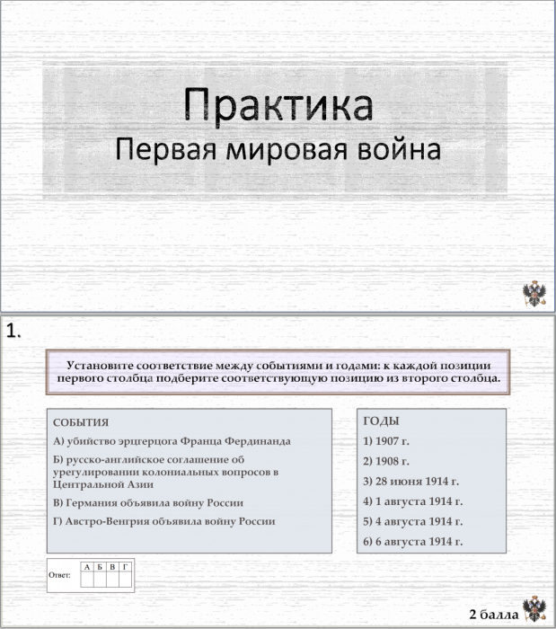 Тема 19. Практика Первая мировая война